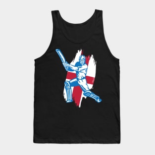 England Cricket Player Batsman Design Tank Top